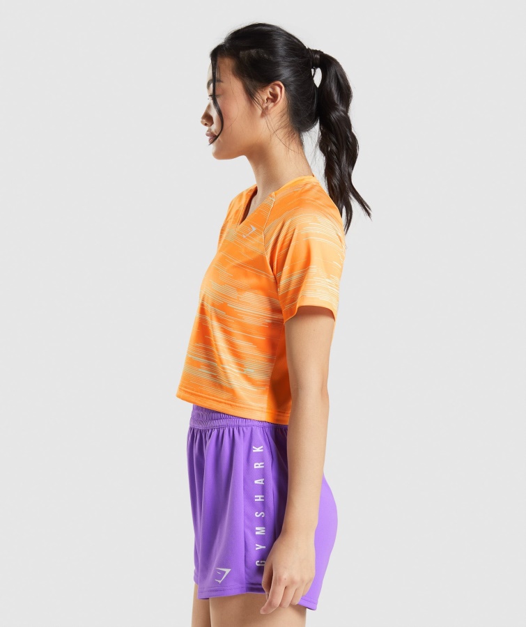 Camiseta Gymshark Sport Midi Estampado Naranja