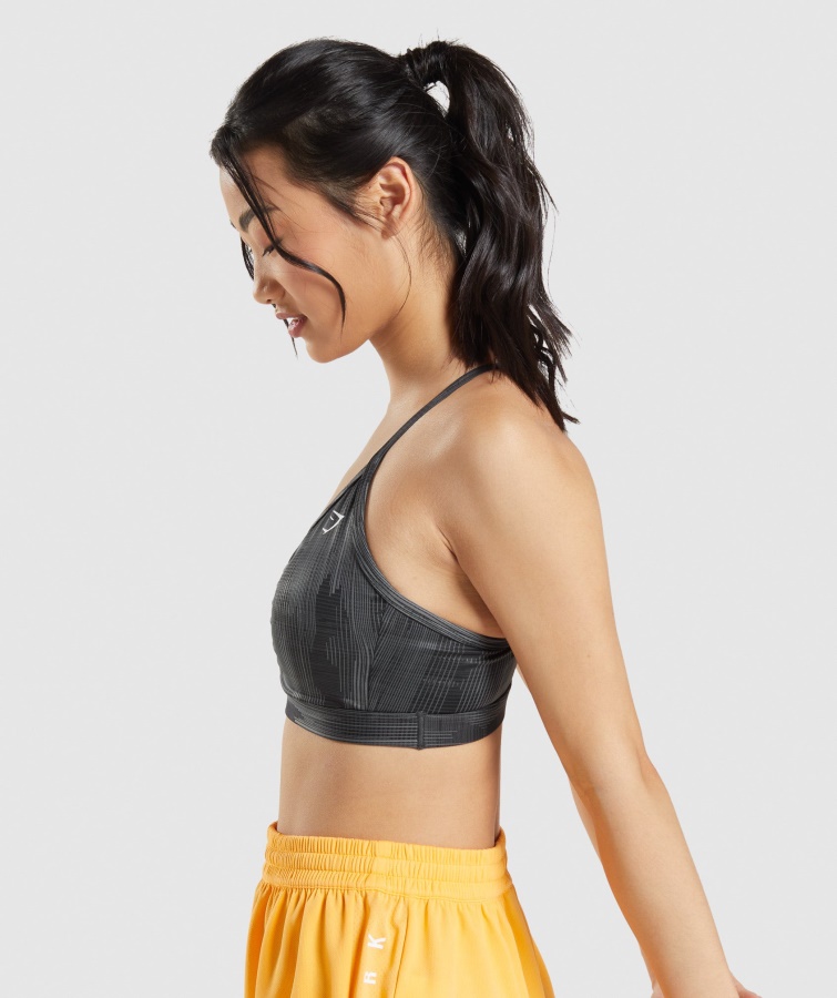 Sujetador Deportivo Gymshark Sport Estampado Negro