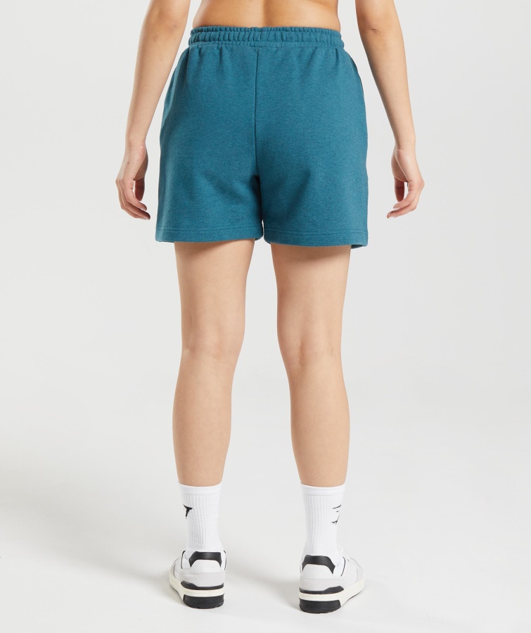 Gymshark Acero Azul Jaspeado Descanso Día Sudaderas Pantalones Cortos