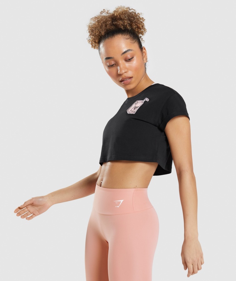 Paquete De Pegatinas Gymshark Camiseta Corta Negra