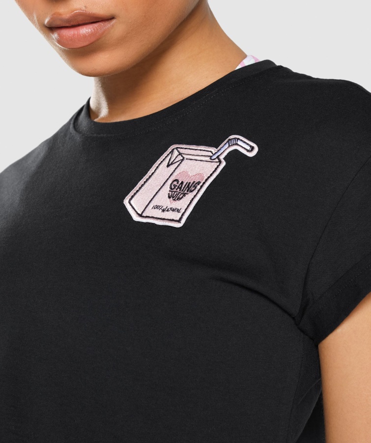 Paquete De Pegatinas Gymshark Camiseta Corta Negra