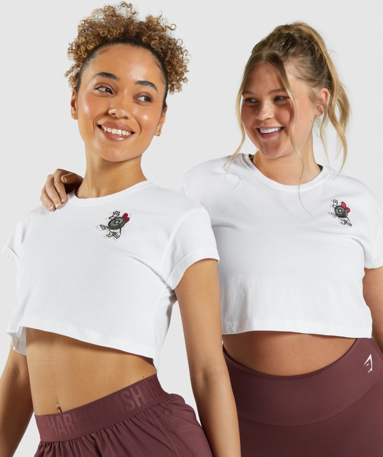 Paquete De Pegatinas Gymshark Camiseta Corta Blanca