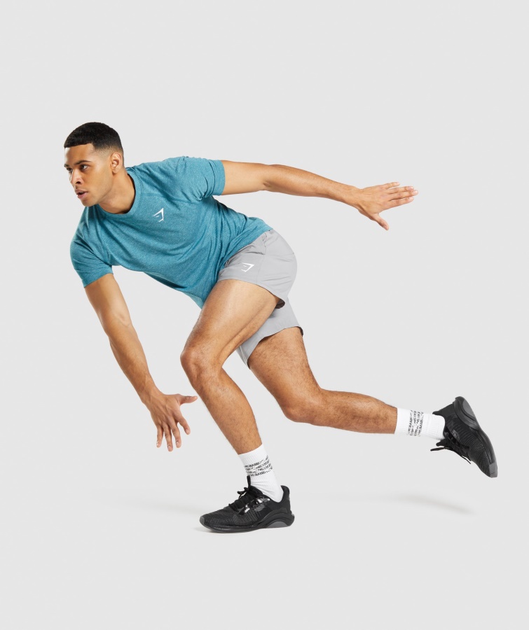 Camiseta Sin Costuras Gymshark Tahoe Verde Azulado Jaspeado Vital Light