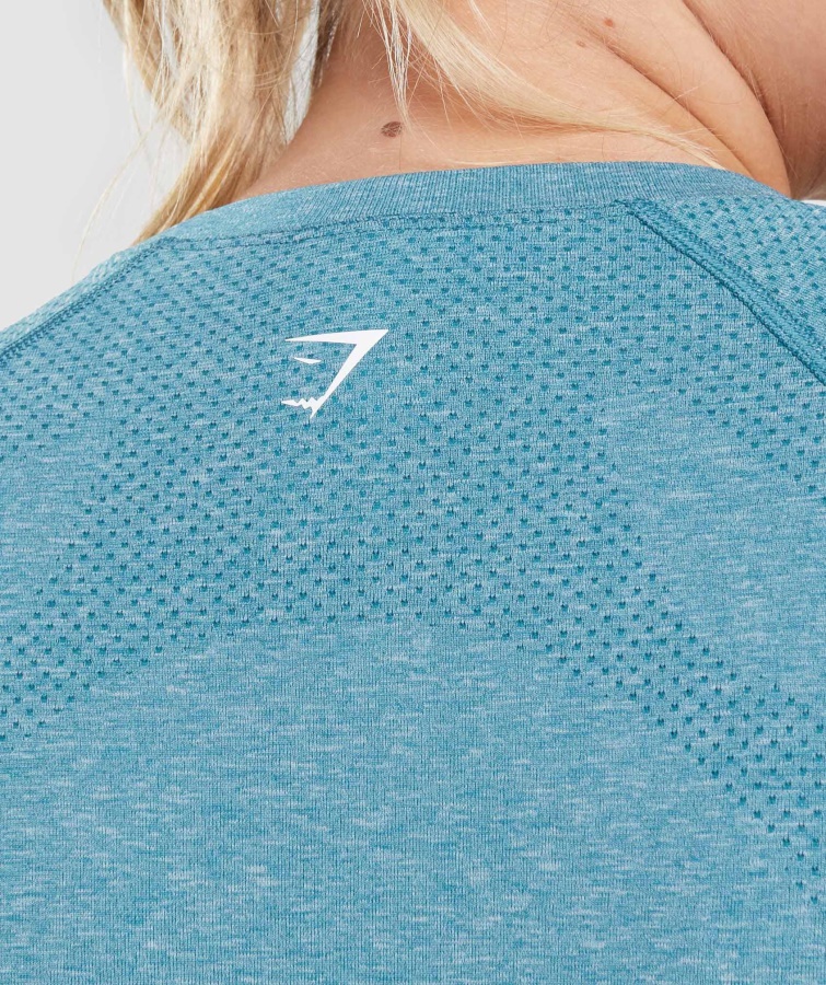 Camiseta Gymshark Tahoe Verde Azulado Jaspeado Vital Sin Costuras 2.0 Light