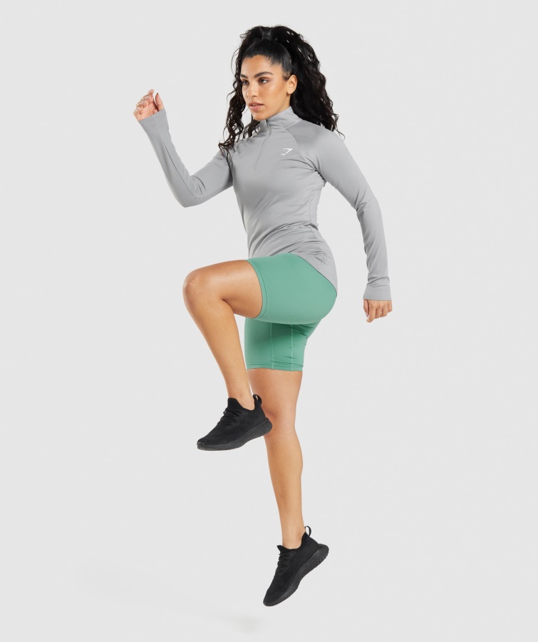 Gymshark Entrenamiento 1-4 Zip Gris Ahumado