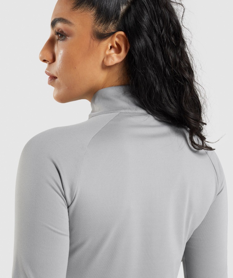 Gymshark Entrenamiento 1-4 Zip Gris Ahumado
