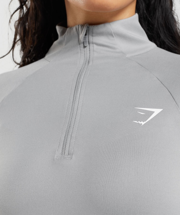 Gymshark Entrenamiento 1-4 Zip Gris Ahumado
