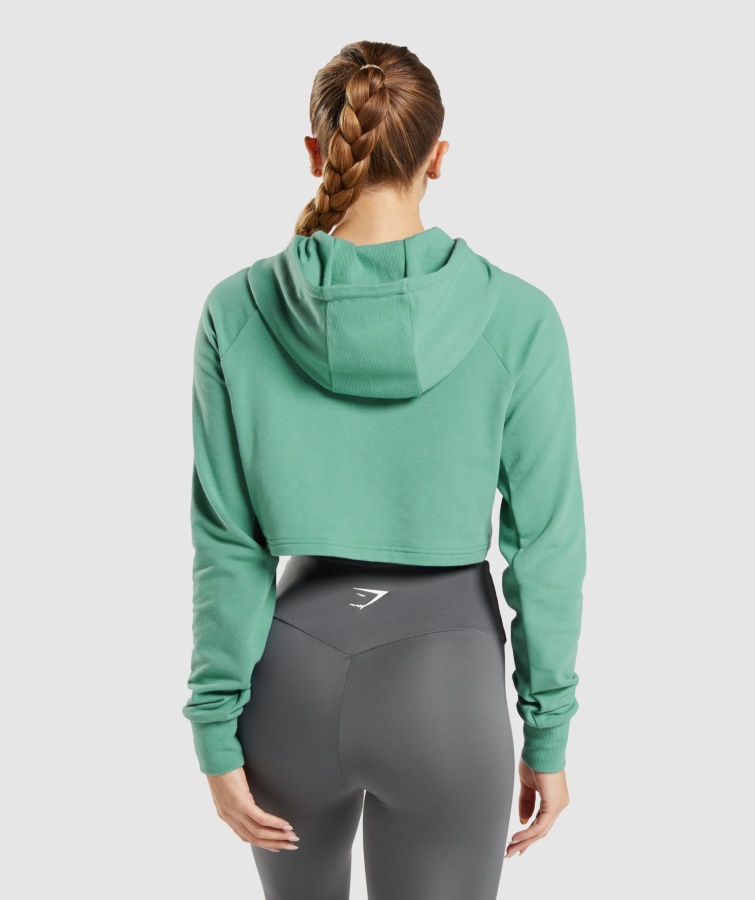 Gymshark Training Cropped Hoodie Verde Alpino