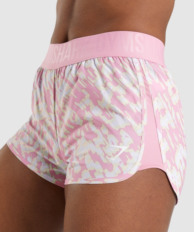 Gymshark Pantalones Cortos De Entrenamiento Holgados Con Estampado Rosa