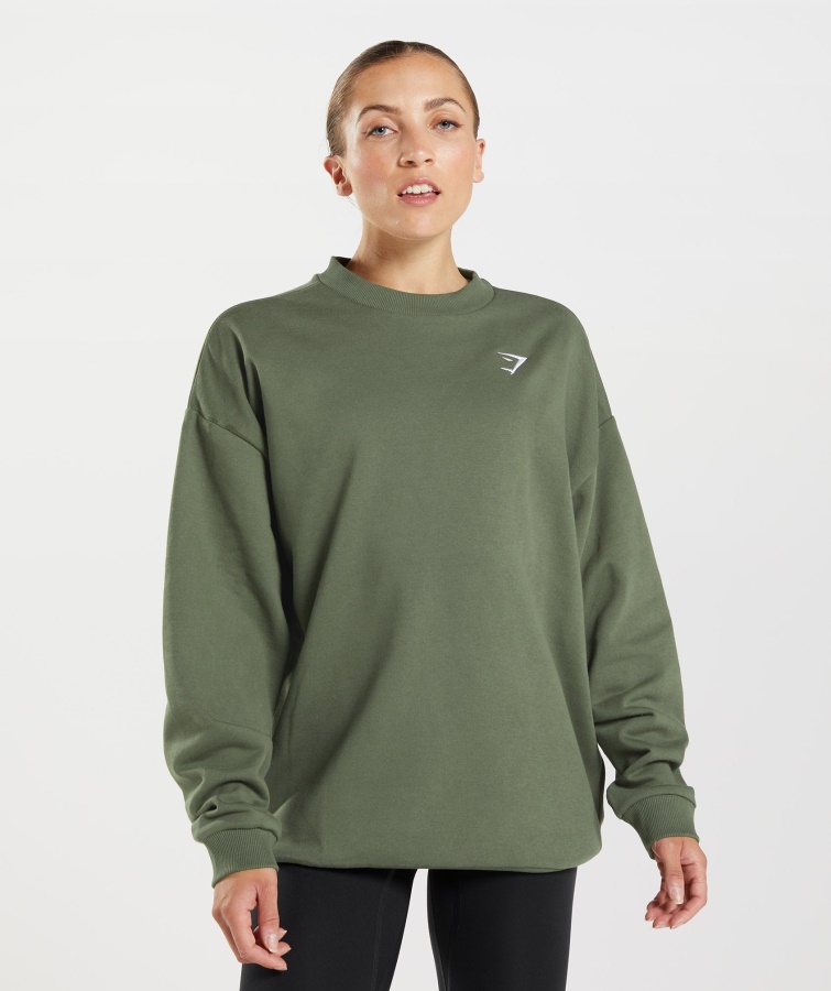 Sudadera Oversize Gymshark Training Core Oliva