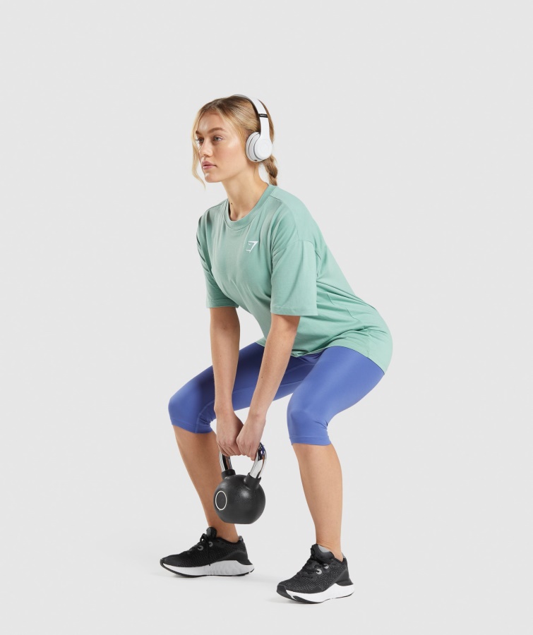 Camiseta Oversize De Entrenamiento Gymshark Azul Maya