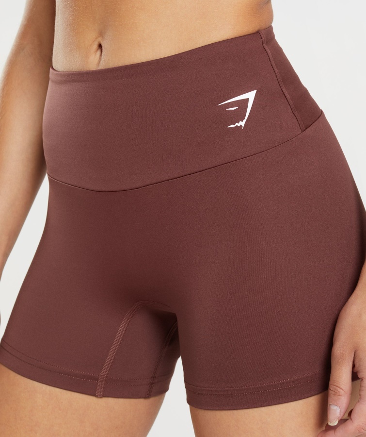 Gymshark Pantalones Cortos De Entrenamiento Ajustados Marrón Cereza