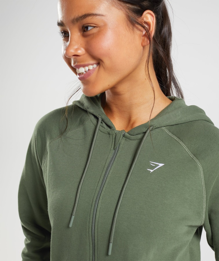 Gymshark Training Zip Sudadera Con Capucha Core Oliva