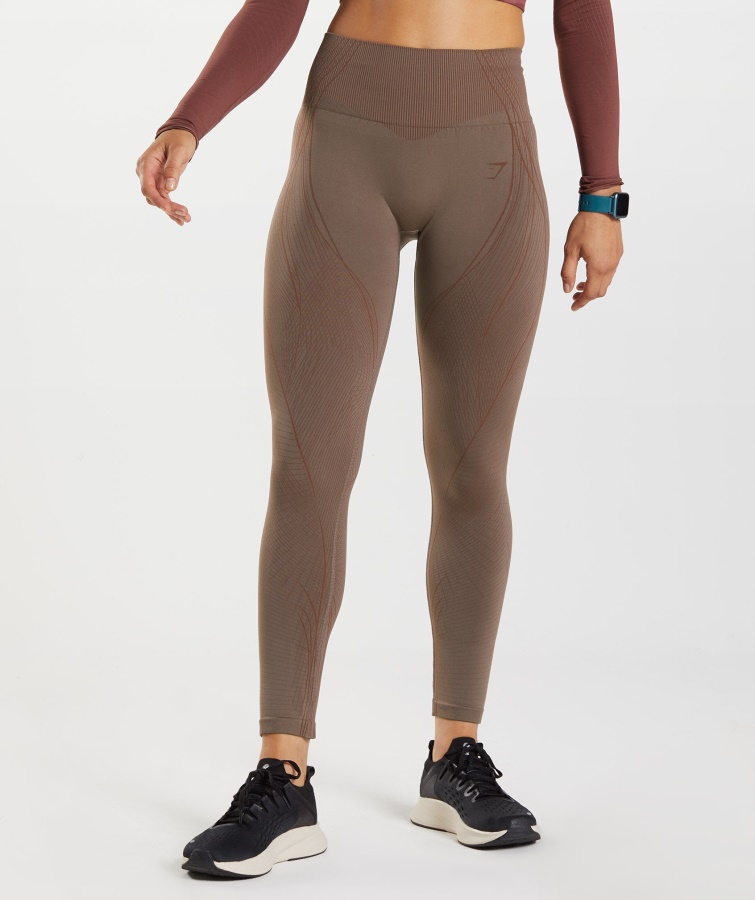 Gymshark Trufa Marrón Cereza ápice Sin Costuras Legging