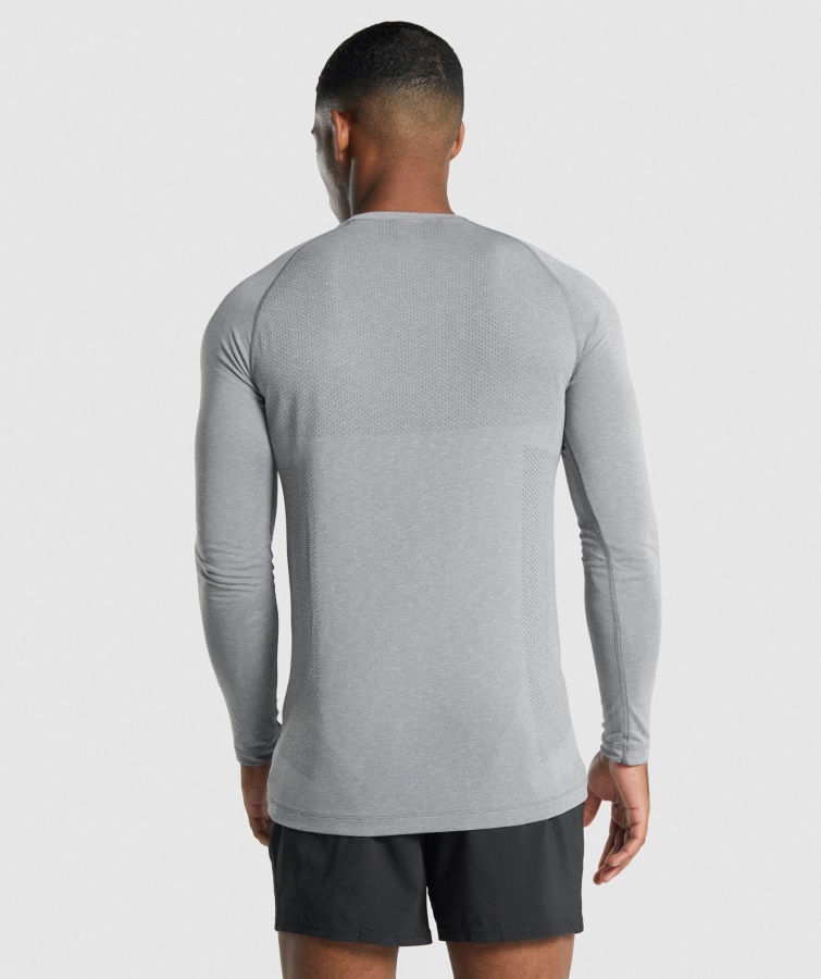 Camiseta De Manga Larga Sin Costuras Gymshark Vital Light Carbón Jaspeado