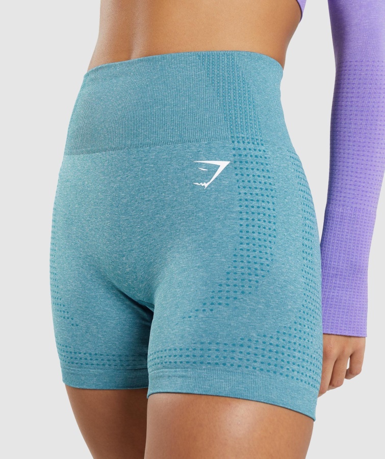 Pantalones Cortos Gymshark Vital Seamless 2.0 Tahoe Verde Azulado Jaspeado