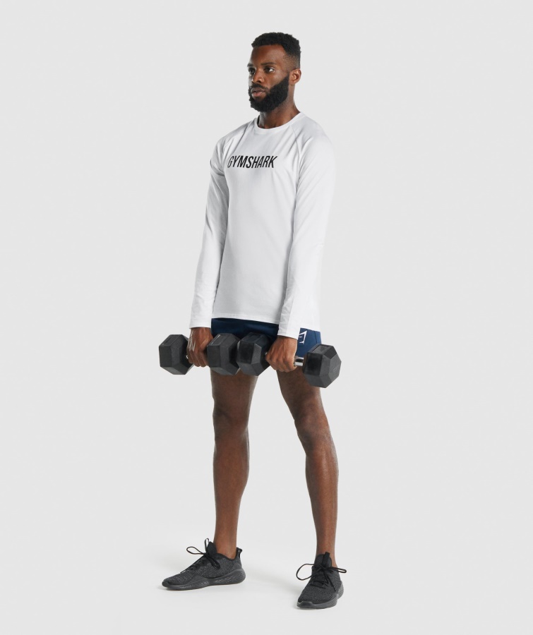 Camiseta Gymshark Blanca Manga Larga Apollo