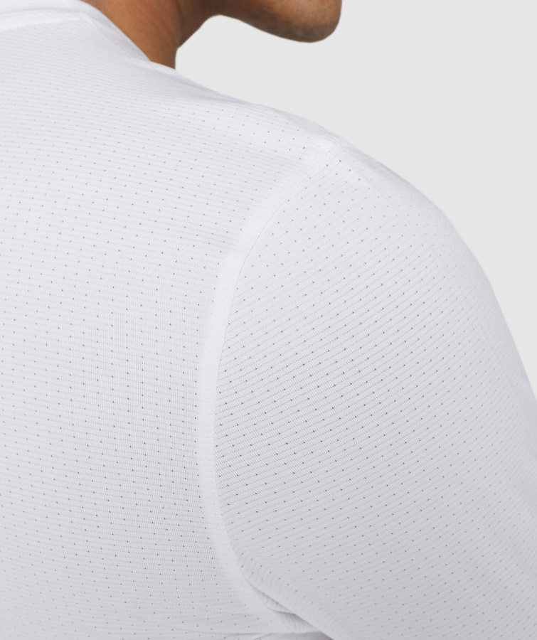 Gymshark Camiseta Blanca De Manga Larga Con Gráfico De Llegada