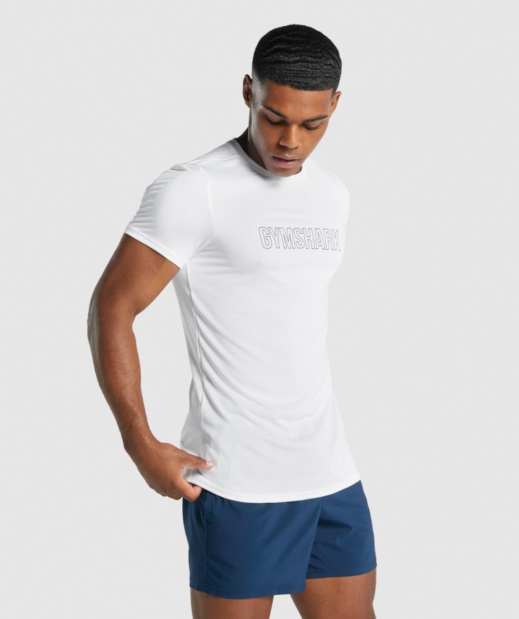 Gymshark Blanco Llegada Camiseta Gráfica