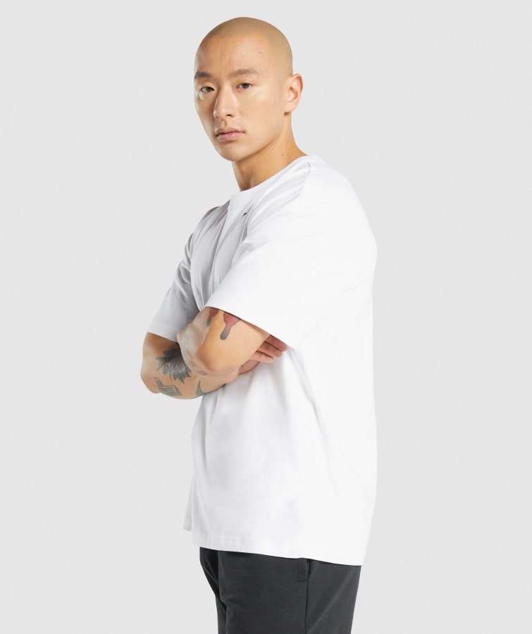 Camiseta Extragrande Blanca Gymshark Esencial