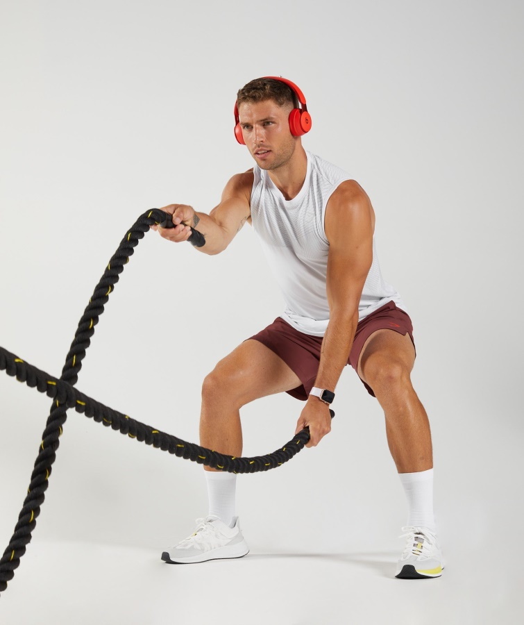 Gymshark Tanque Sin Costuras De ápice Gris Claro Blanco