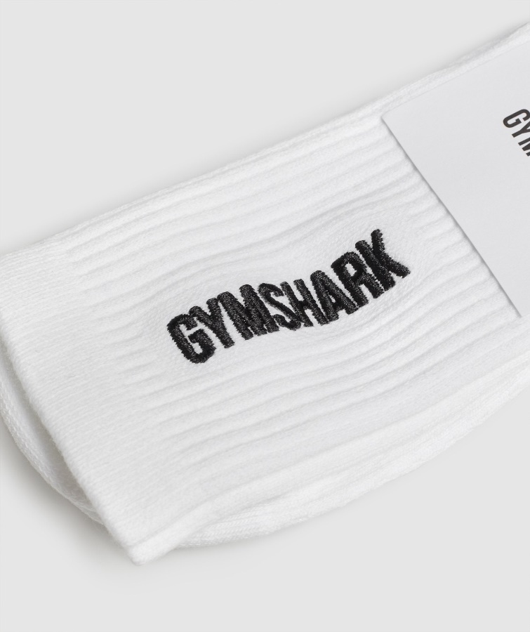 Paquete De 1 Calcetín Bordado De Primera Calidad En Blanco Gymshark