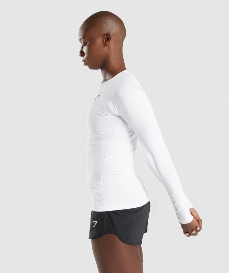Gymshark Camiseta Interior De Entrenamiento Blanca De Manga Larga