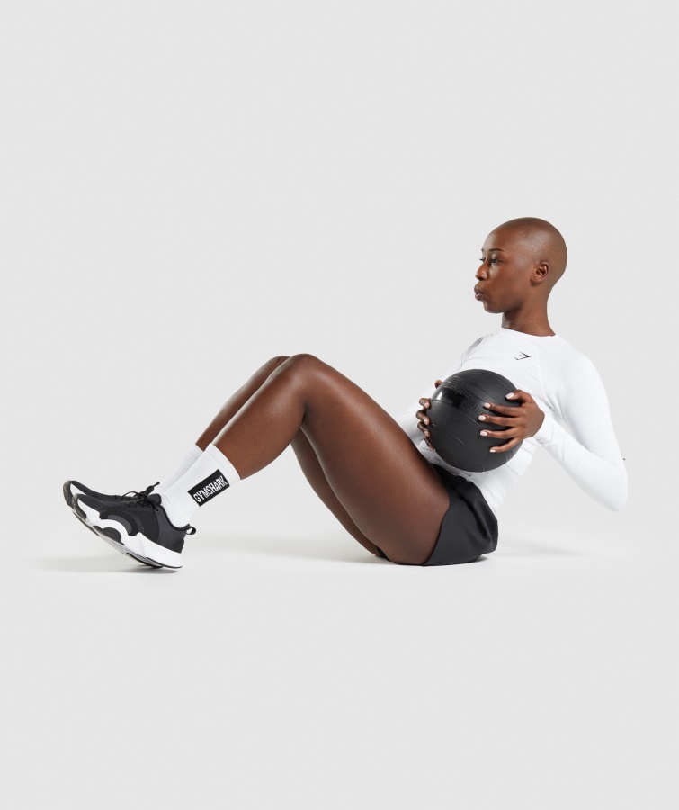 Gymshark Camiseta Interior De Entrenamiento Blanca De Manga Larga