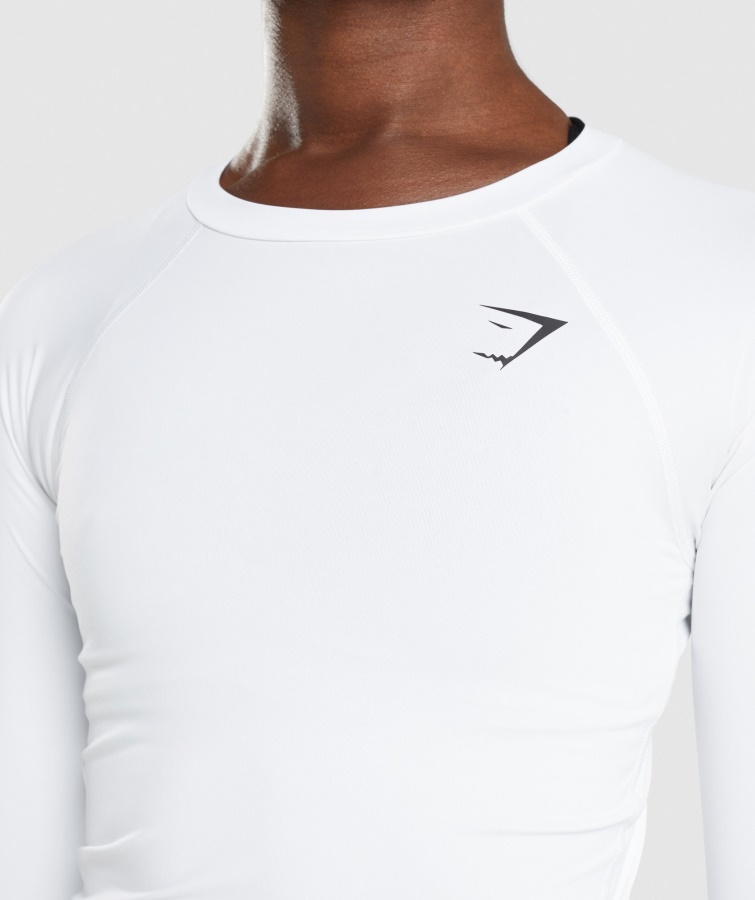 Gymshark Camiseta Interior De Entrenamiento Blanca De Manga Larga