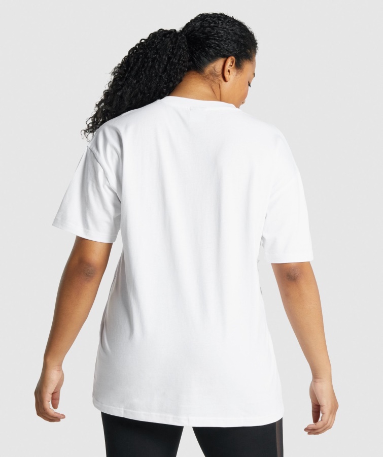 Gymshark Camiseta Blanca De Entrenamiento Extragrande