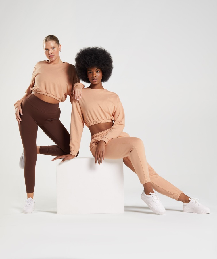 Gymshark Whitney Jersey Corto Beige Atardecer