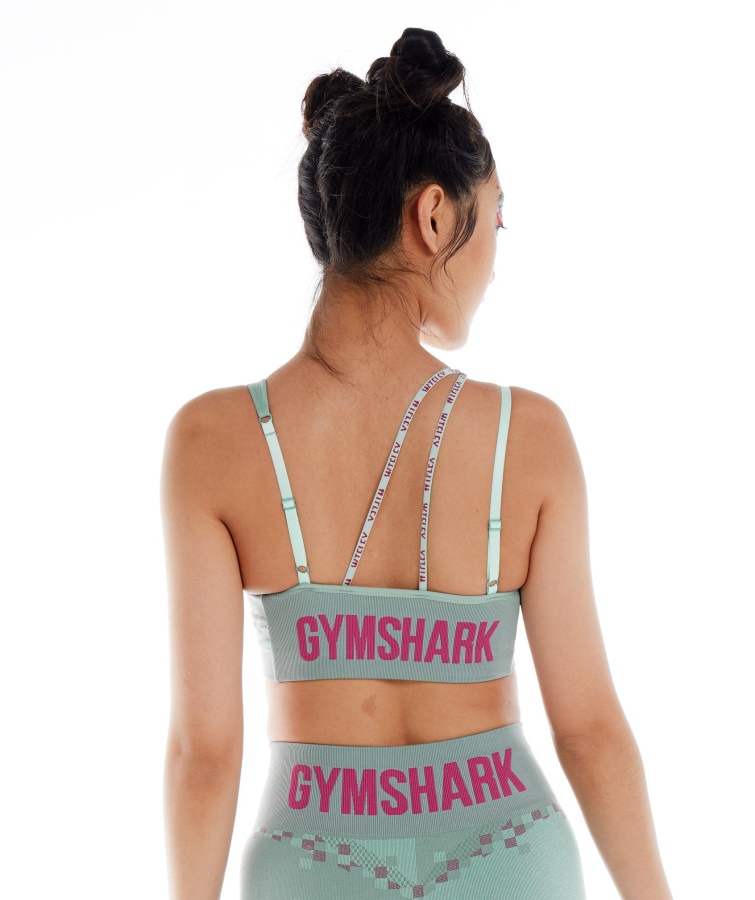 Sujetador Deportivo Gymshark Wtflex Cyborg Sin Costuras Azul Maya-rosa Hibisco-azul Turbo