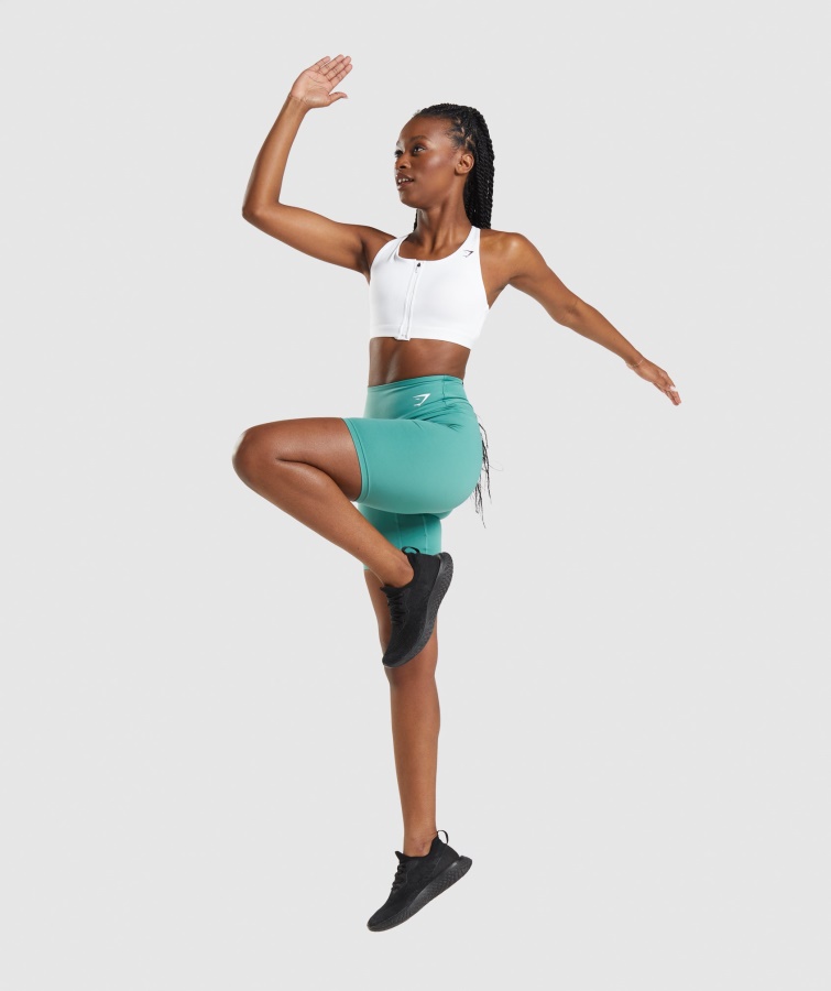 Sujetador Deportivo Con Cremallera Gymshark Blanco