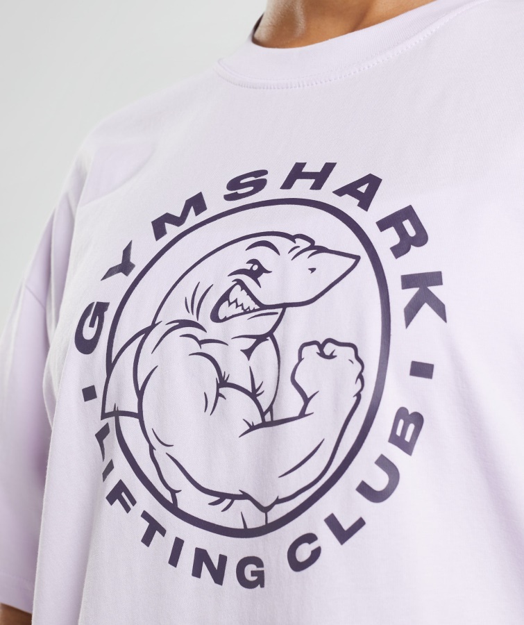Camiseta Oversize Legacy Gymshark Lila Desteñido