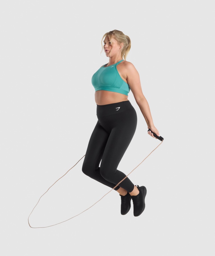 Sujetador Deportivo Con Escote De Malla Verde Azulado Gymshark