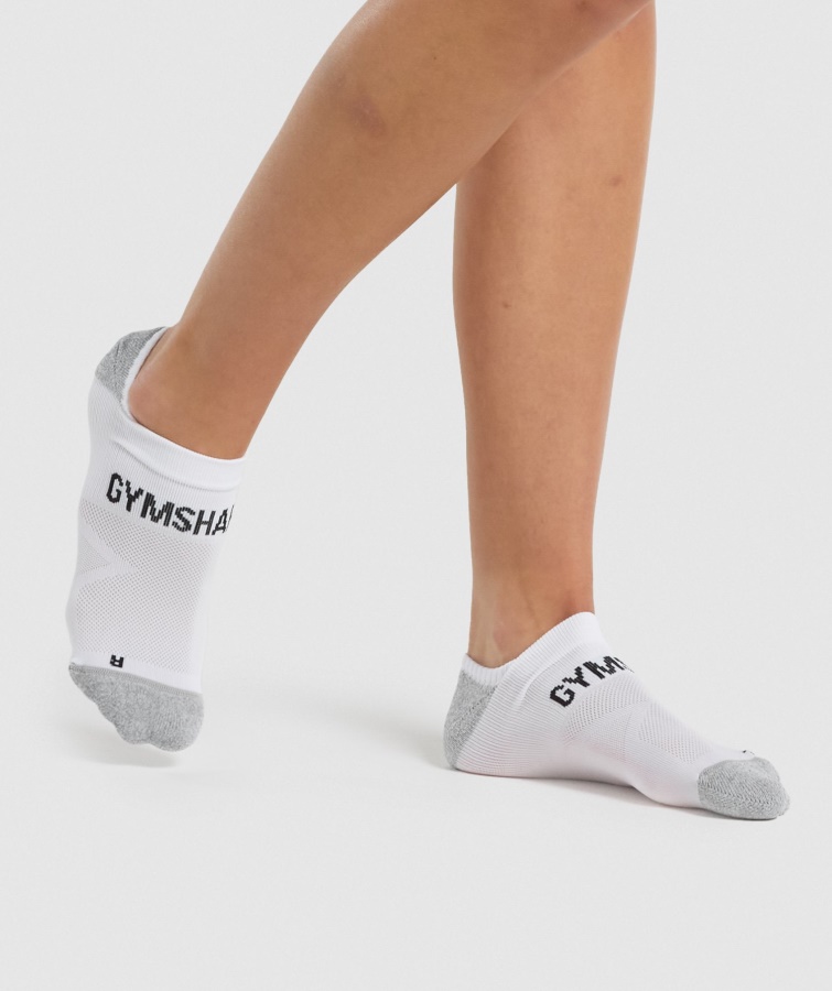 Calcetines De Rendimiento Invisibles Gymshark Blanco