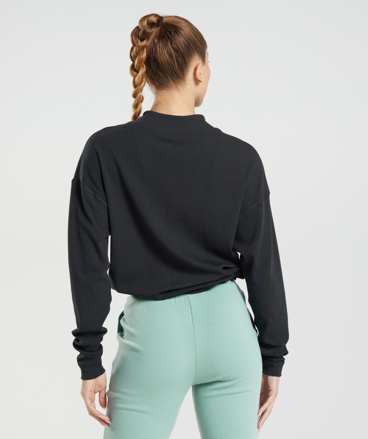 Chaqueta Con Cremallera Pause Negra Gymshark