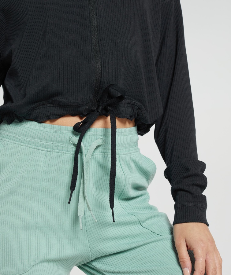 Chaqueta Con Cremallera Pause Negra Gymshark