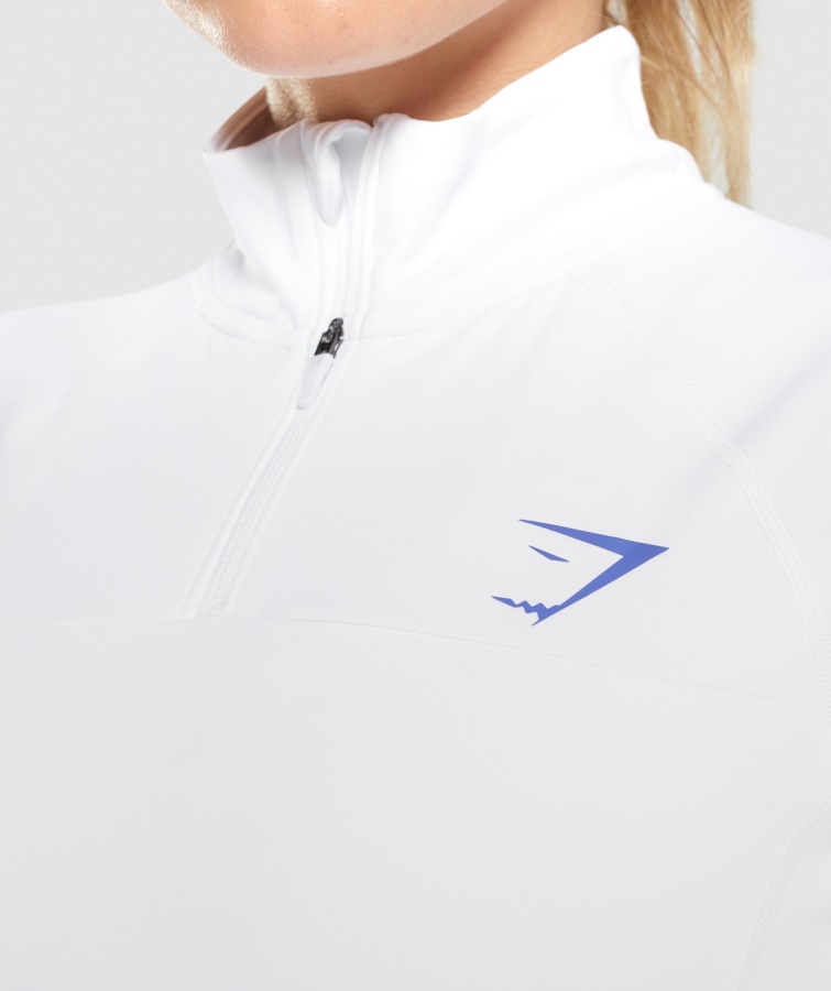 Pulse 1-4 Zip Blanco Gymshark