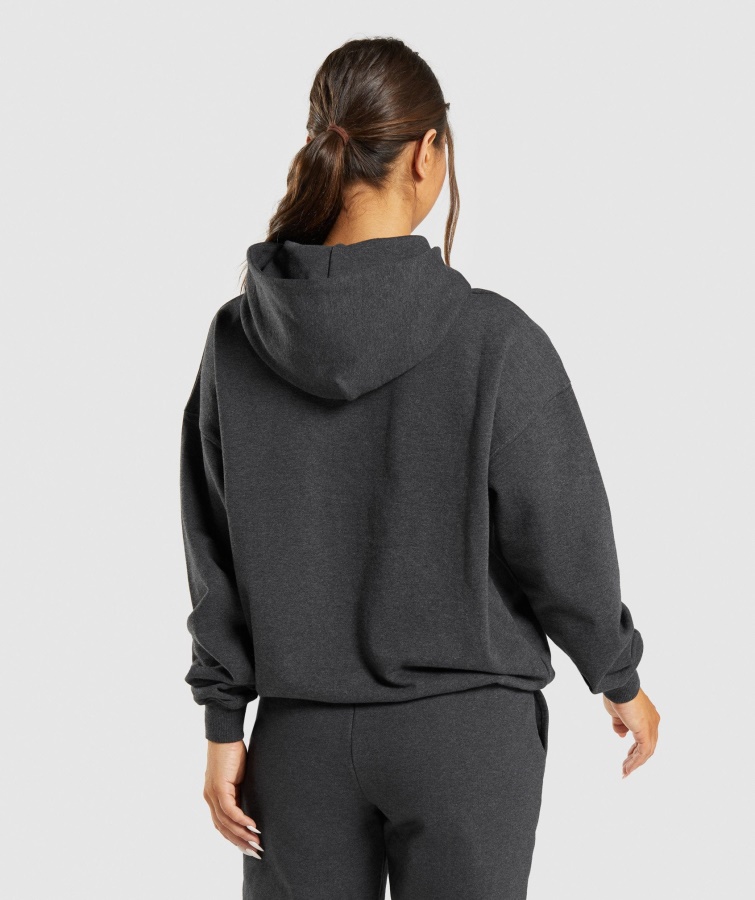 Sudadera Con Capucha De Día De Descanso Negro Jaspeado Gymshark