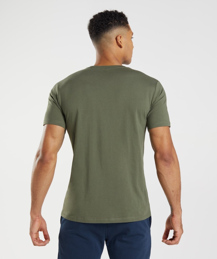 Camiseta Con Relleno De Cabeza De Tiburón Core Olive Gymshark
