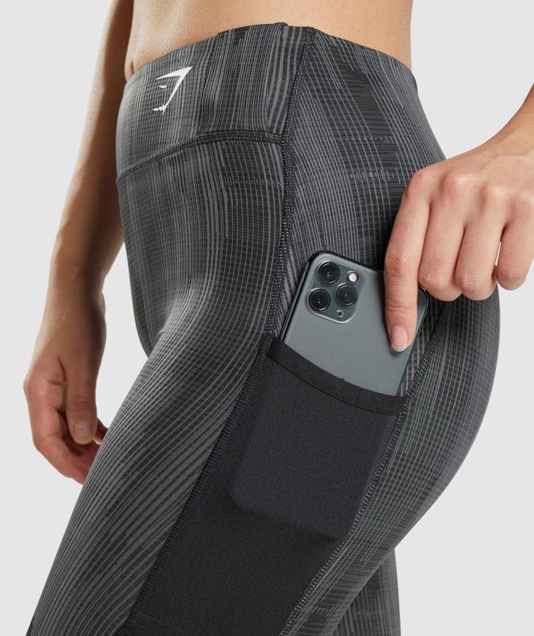 Leggins Sport Estampado Gymshark Negro