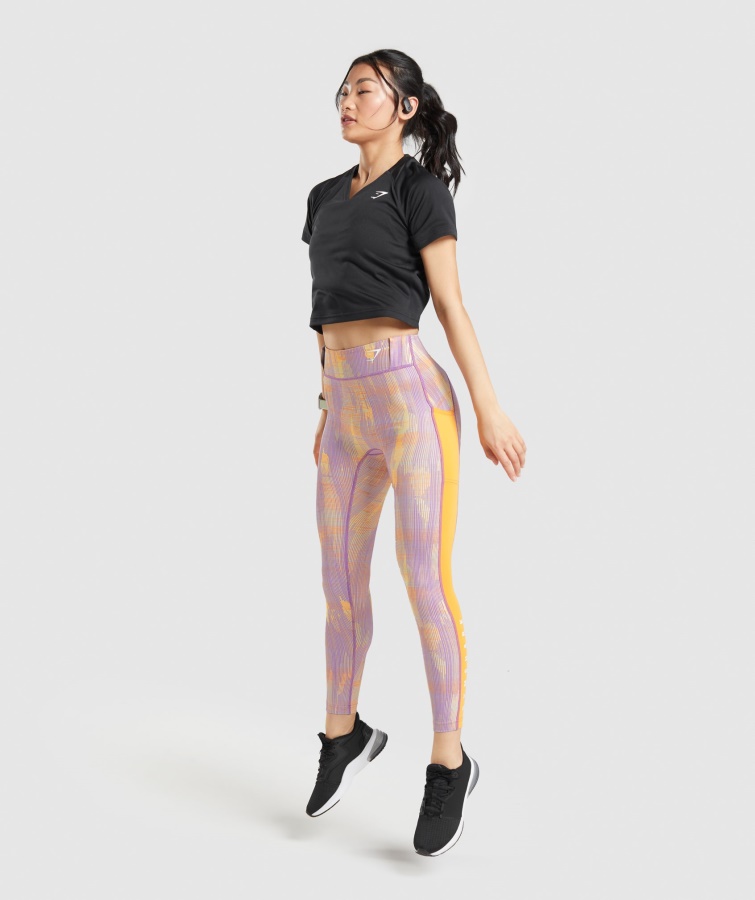 Leggins Sport Estampado Naranja Gymshark