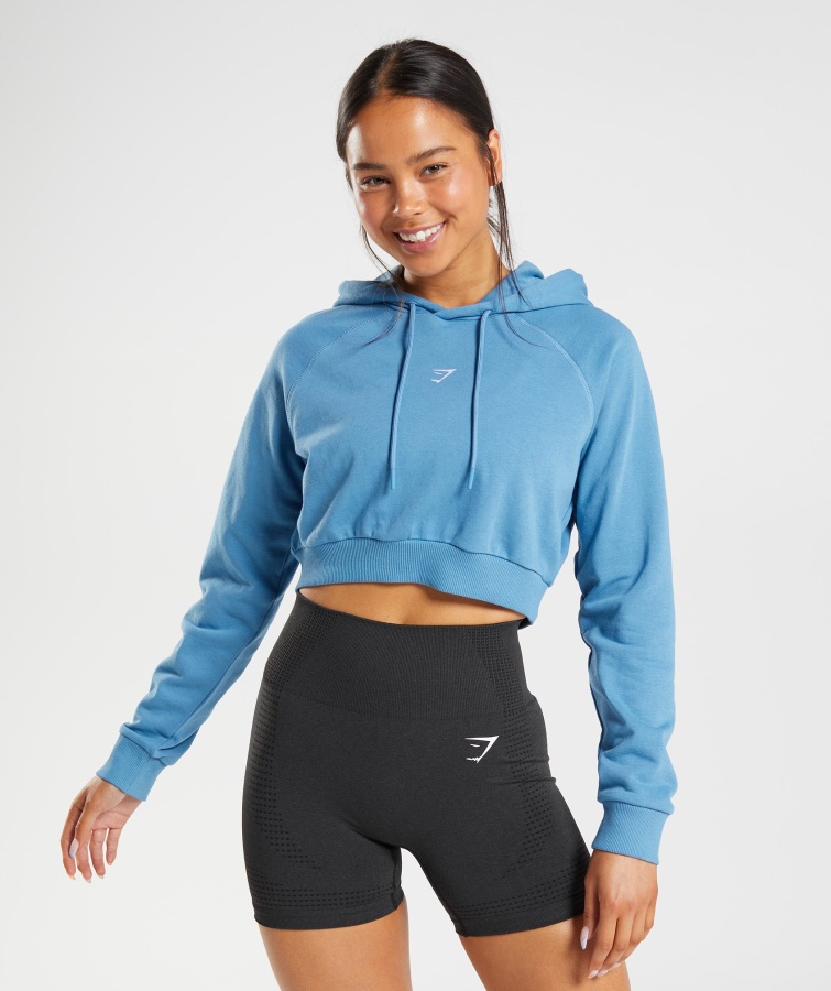 Sudadera Corta De Entrenamiento Gymshark Azul Costero