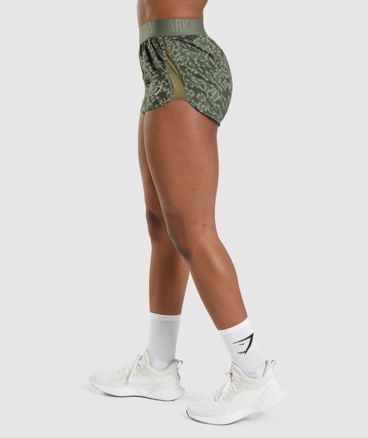 Pantalones Cortos De Entrenamiento Holgados Con Estampado Verde Gymshark