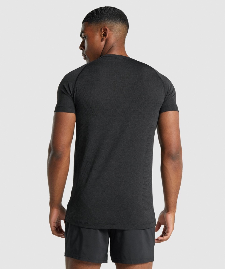 Camiseta Sin Costuras Vital Light Negro Jaspeado Gymshark