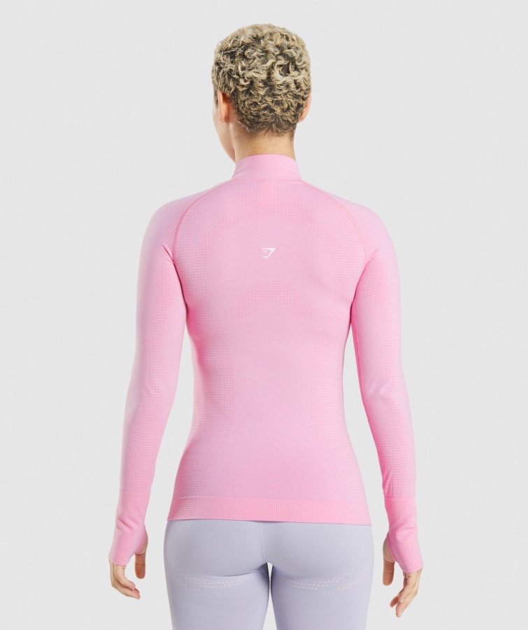 Jersey Con Cremallera 1-2 Vital Seamless 2.0 Sorbete Rosa Jaspeado Gymshark
