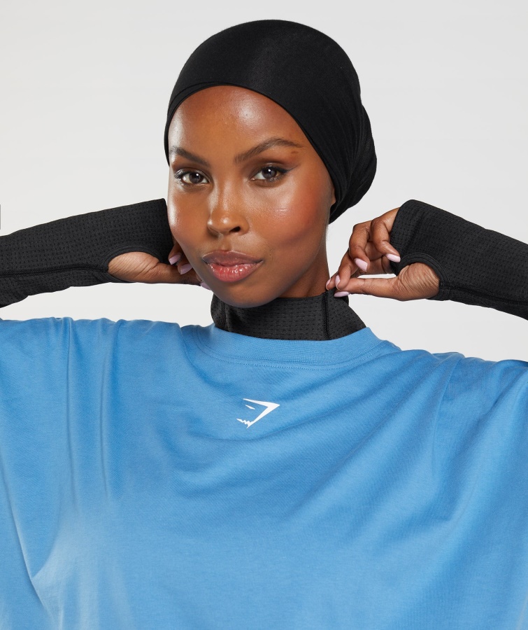 Top Midi Vital Sin Costuras 2.0 Cuello Alto Negro Jaspeado Gymshark