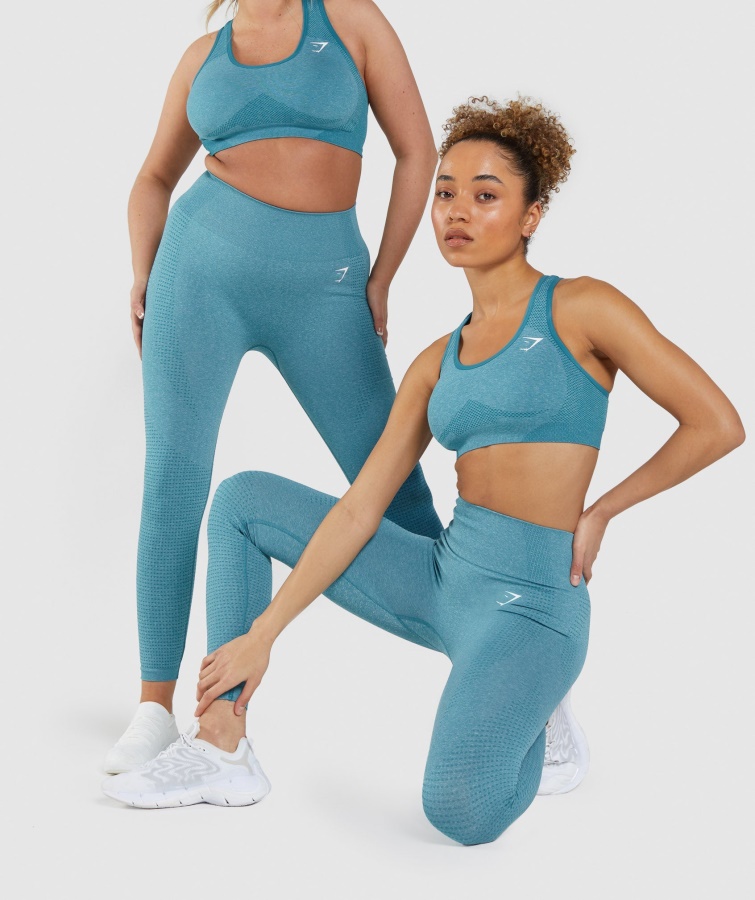 Legging Vital Seamless 2.0 Tahoe Verde Azulado Jaspeado Gymshark