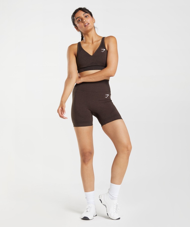 Pantalón Corto Vital Seamless 2.0 Marrón Cereza Jaspeado Gymshark